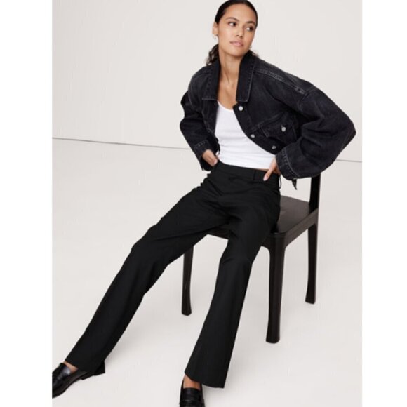 Banana Republic Siena Straight Black ITALIAN WOOL Pants Size 8 PETITE MSRP $150 - Picture 10 of 10